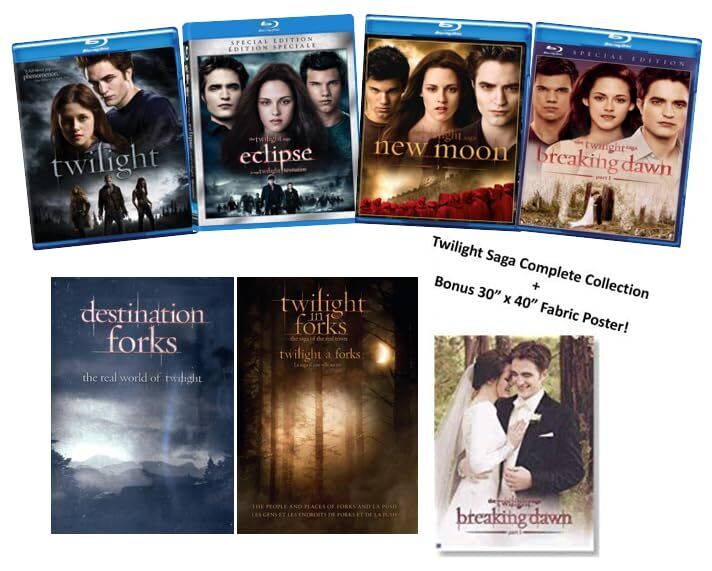 Twilight Saga: Complete 4-Movie Blu-ray Collection +30X 40" Poster & 2 Bonus DVD