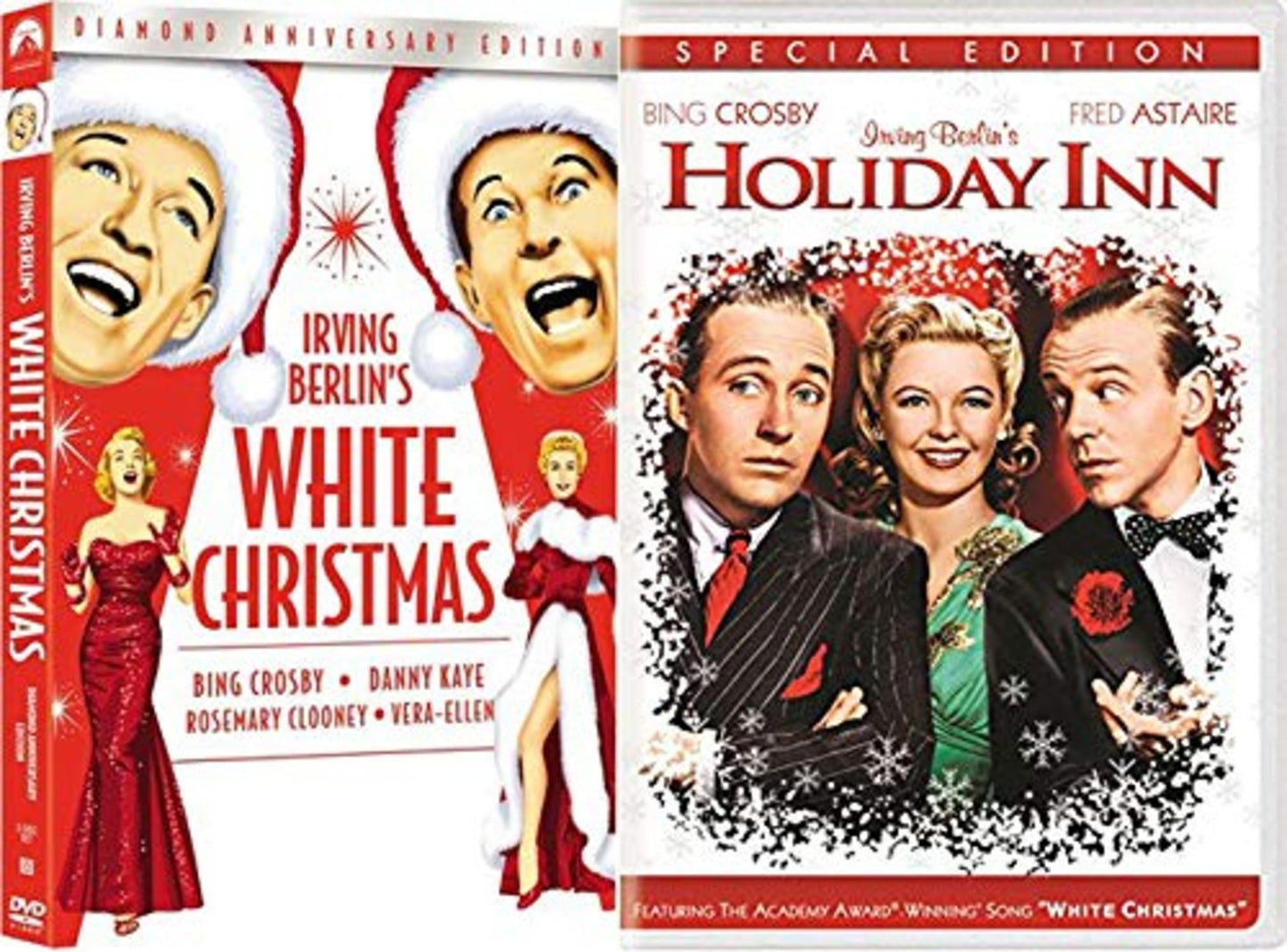 Bing's Treasures Movie Pack Classics Holiday Inn Fred Astaire + Irving Berlin's White Christmas Crosby Diamond DVD Edition Double Feature