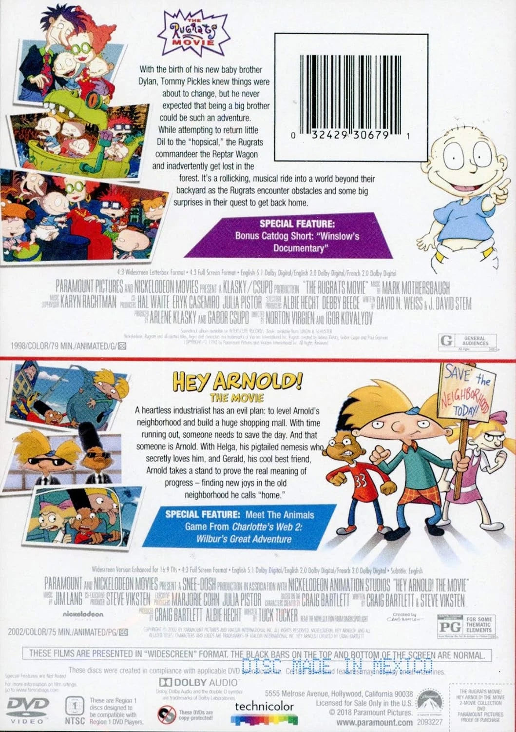 The Rugrat Movie / Hey Arnold! The Movie (DVD) BRAND NEW!!! & SEALED!!!