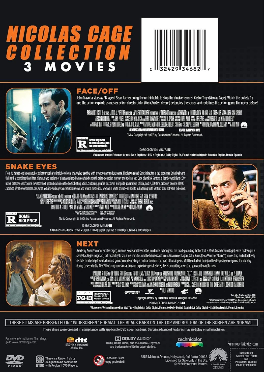 Nicolas Cage 3-Movie Collection (DVD) BRAND NEW!!