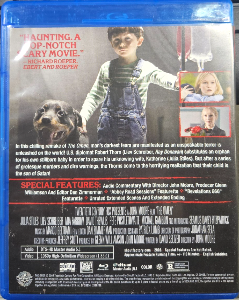THE OMEN 2006 (BLU-RAY) BRAND NEW!!! & SEALED!!!