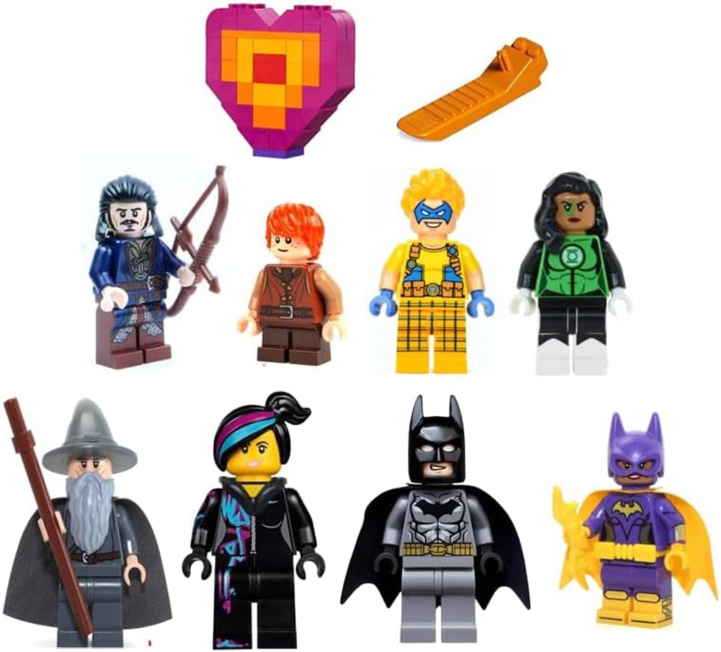 10 Lego Minifigure LOT - Bard/Batman/Trickster/Scooby-Doo/Gandalf/batgirl & More