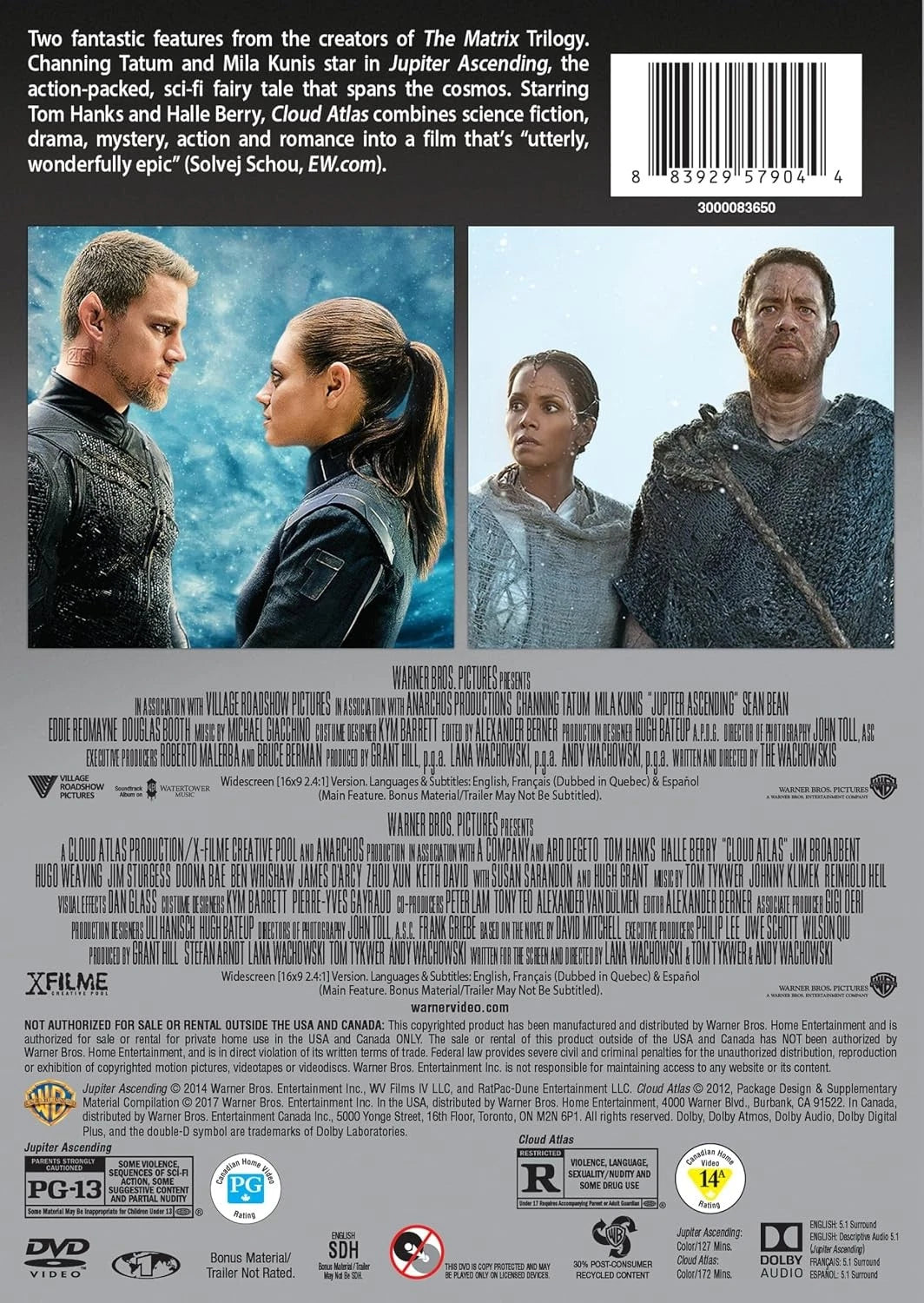 Jupiter Ascending / Cloud Atlas (DVD) BRAND NEW!!! & SEALED!!!