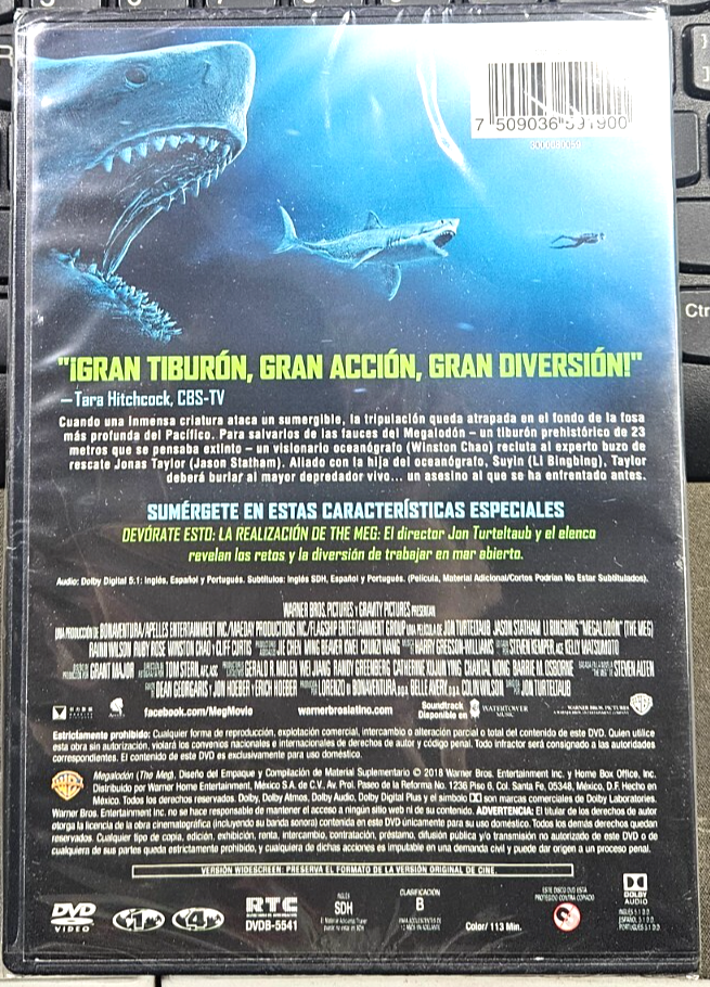 THE MEG (DVD) BRAND NEW!!! & SEALED!!! SPANISH ARTWORK REGION 1/A