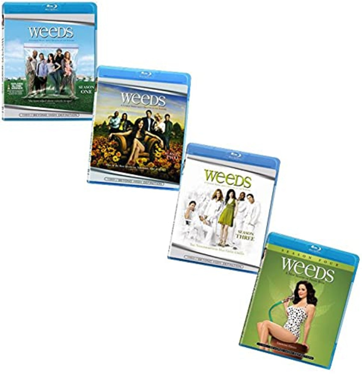 WEEDS: THE COMPLETE 1,2,3 & 4 SEASONS (BLU-RAY) NEW!!!