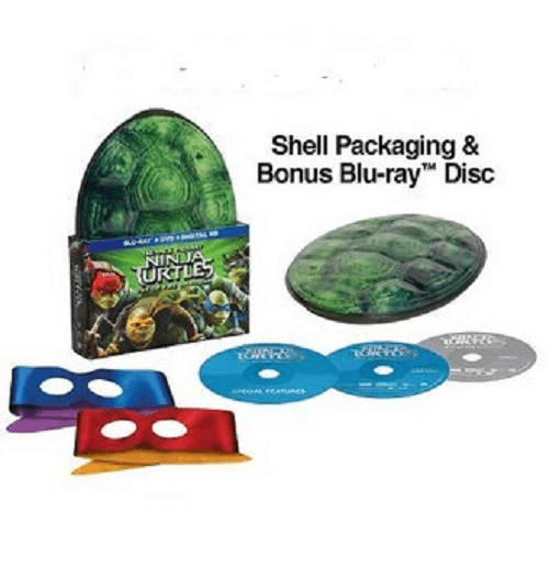 Teenage Mutant Ninja Turtles: Out of the Shadows Exclusive Shell Packaging with 2 Reversible Masks (Blu Ray + DVD + Digital HD)