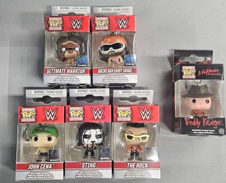 FUNKO POP WWE Keychain lot pick & choose new sting/the rock/john Cena/and more