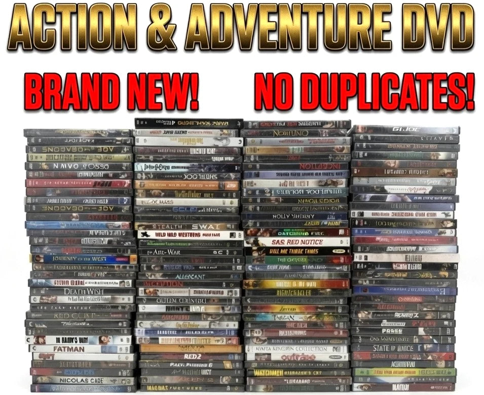 Random Action, Adventure, Sci-Fi & Fantasy DVD Lot – 10, 25 or 50 Brand New Sealed Movies | No Duplicates | Blockbusters & Rare Titles
