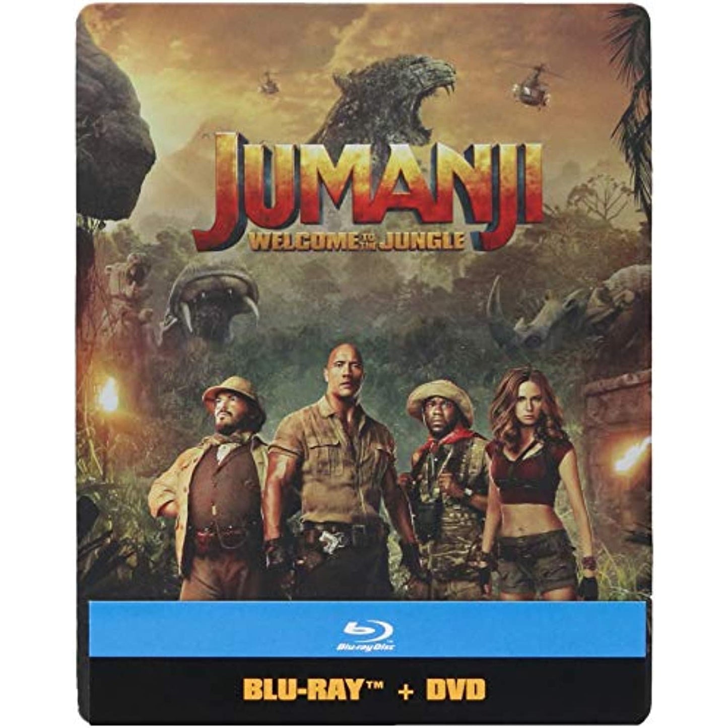 Jumanji Welcome To The Jungle Steelbook (Jumanji En La Selva) Blu-Ray + Dvd (EnglishSpanish & French Audio & Subtitles) Region Free
