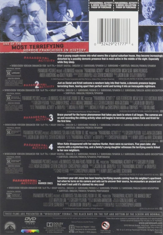 Paranormal Activity - The Ultimate Collection (Movies 1-5) (DVD) BRAND NEW!!!