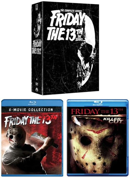 Friday the 13th: Ultimate TV & Movie Collection on Blu-ray & DVD - Friday the 13th: The Complete Series (Seasons 1,2,3) [DVD] / Friday 9-Movie Set (Part 1,2,3,4,5,6,7,8 + 2009 Killer Cut) [Blu-ray]