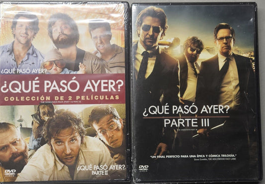THE HANGOVER PACK 1-3 DVD BRAND NEW!! SPANISH ARTWORK REGION 1/A