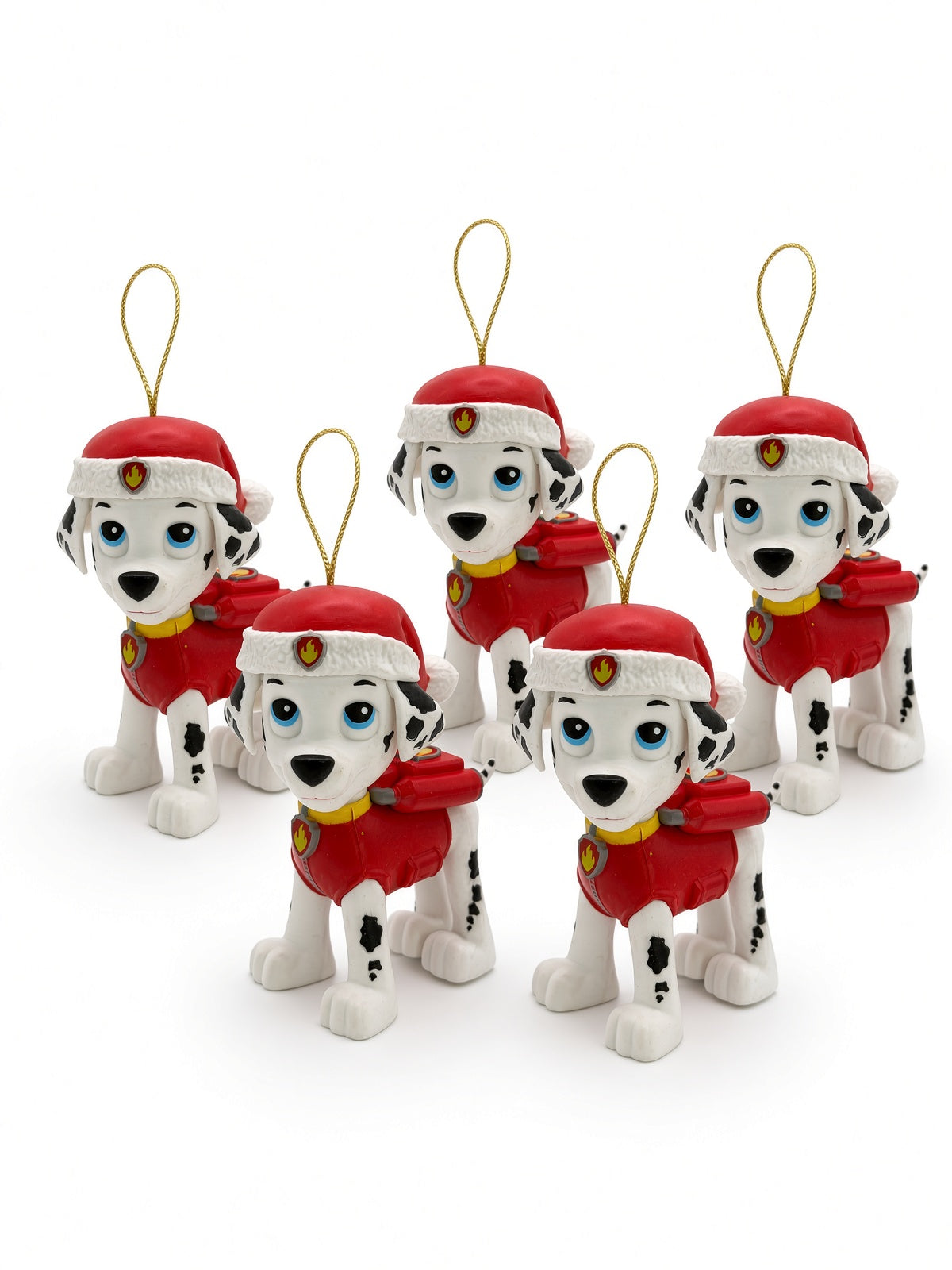 5-Pack PAW Patrol Marshall Christmas Tree Ornaments – 3 Inch Holiday Decorations, Lightweight Character Ornaments, Christmas Gifts for Kids & Collectors
