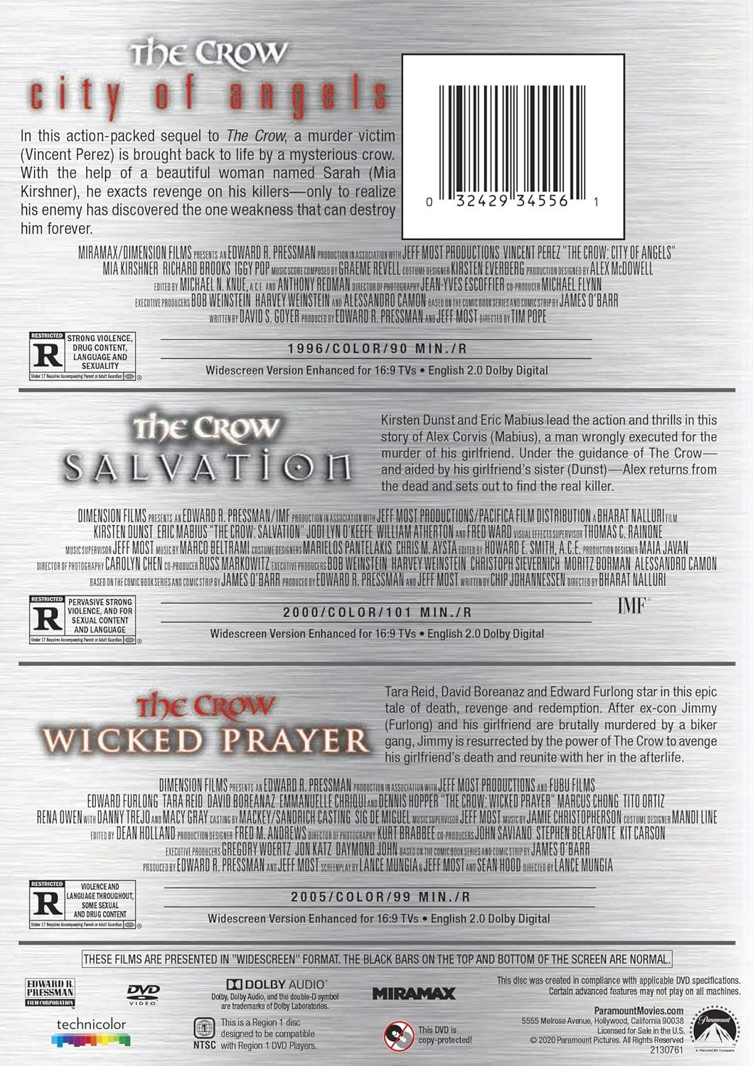 The Crow Triple Feature (DVD) BRAND NEW!!! & SEALED!!!