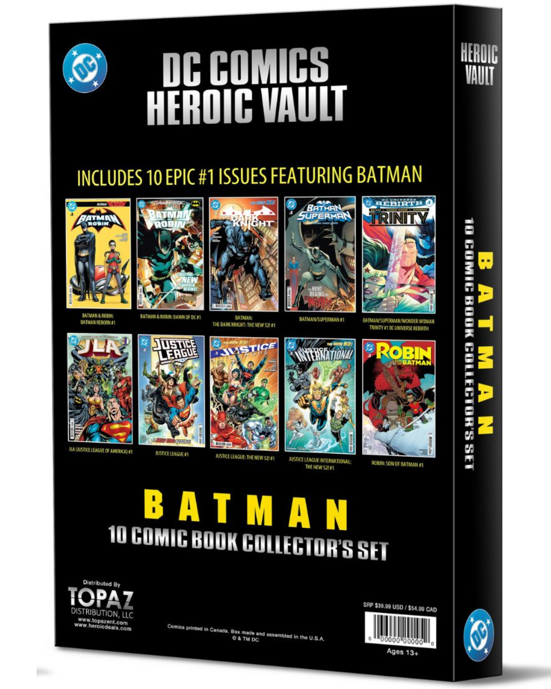 DC Comics Heroic Vault: Batman - 10 Comic Book Limited Edition Collector’s Set (All #1 Issues)