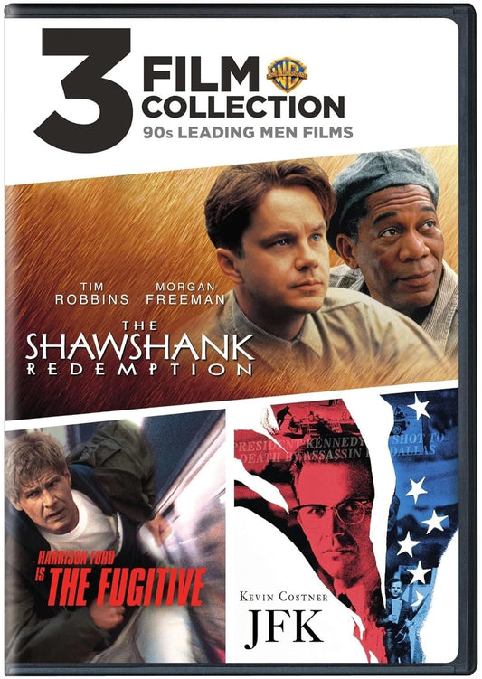3 Film Favorites DVD: Shawshank Redemption / JFK / The Fugitive - Brand New!!