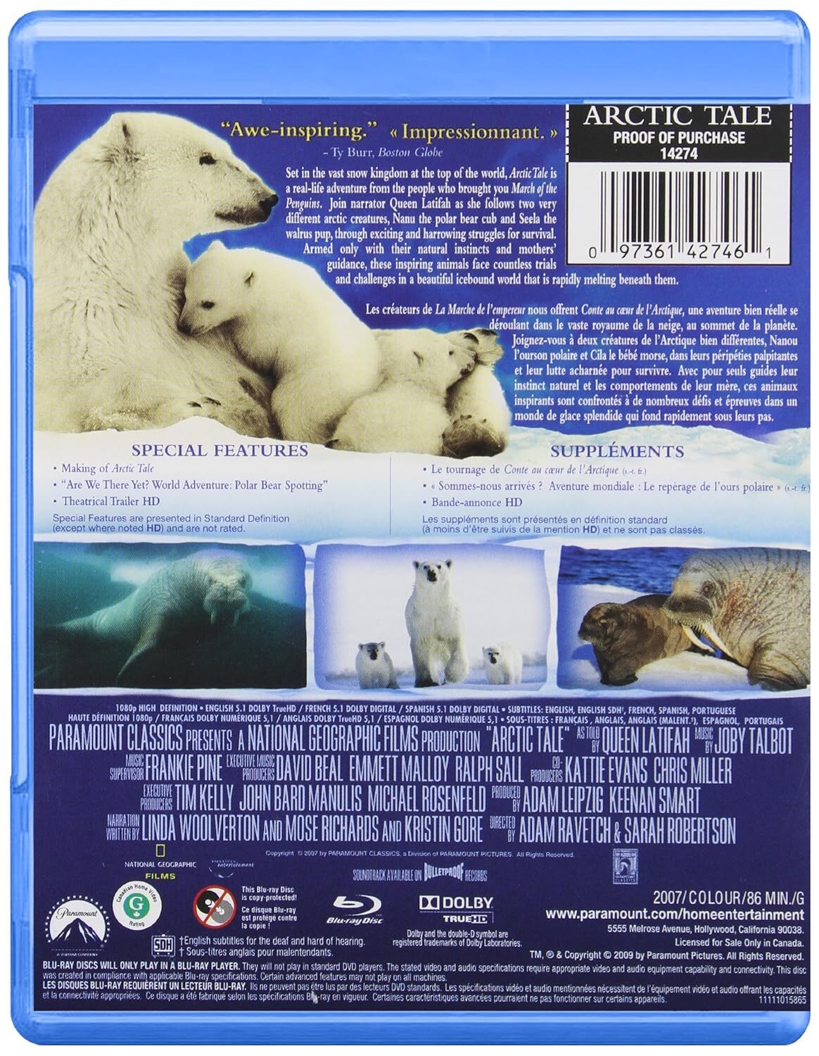 Arctic Tale [Blu-ray] BRAND NEW!!! & SEALED!!! SPANISH ARTWORK REGION 1/A