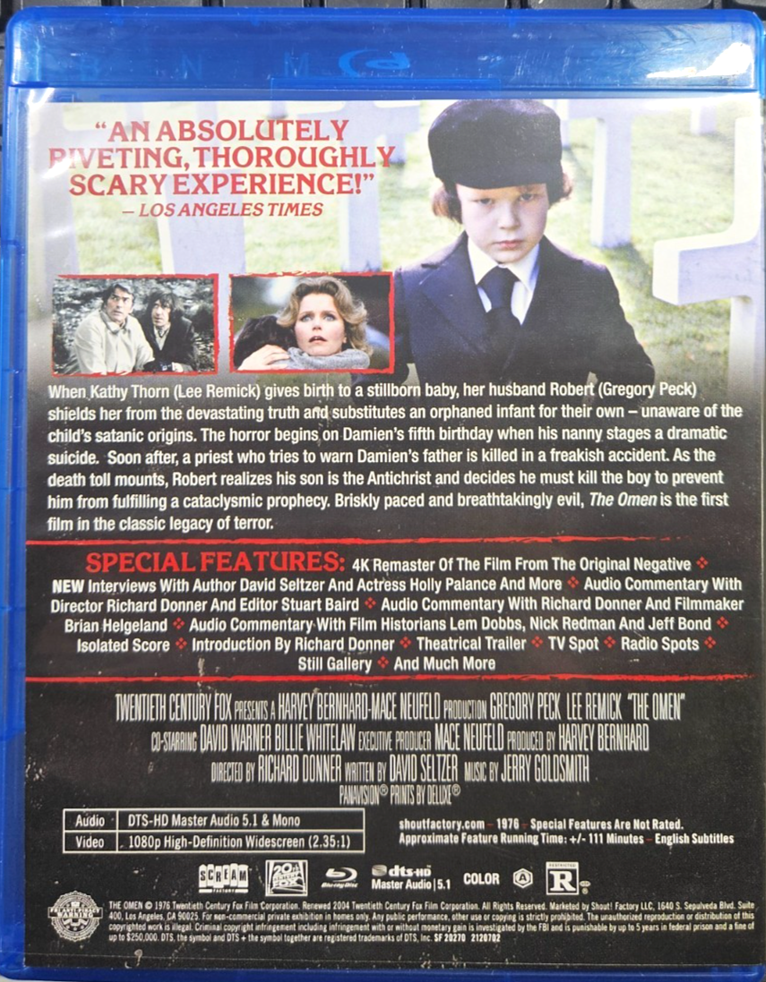 THE OMEN 1976 YOU HAVE BEEN WARNED (BLU-RAY) BRAND NEW!!! & SEALED!!!