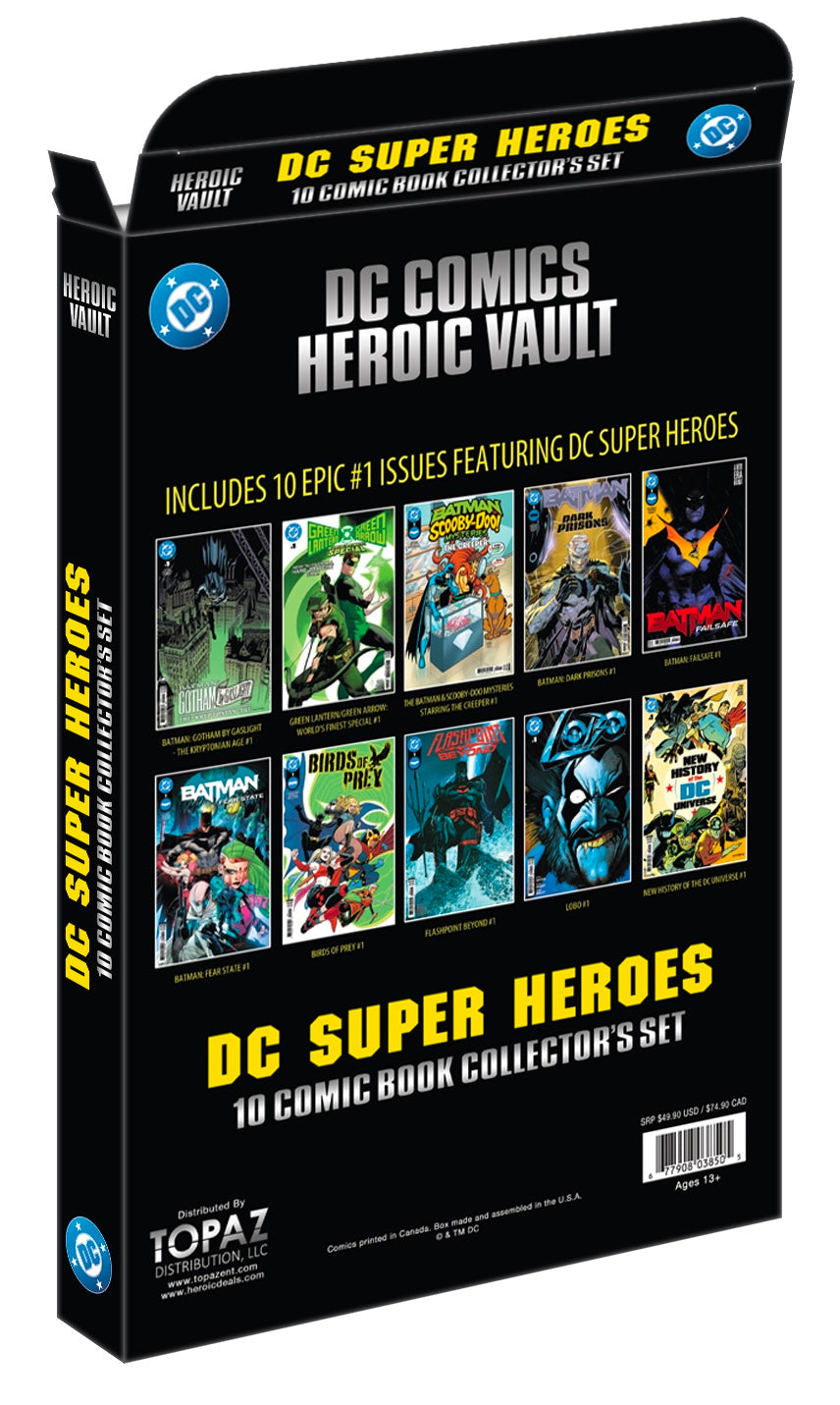 DC Comics Heroic Vault: DC Super Heroes Series Volume 1 - 10 Comic Book Limited Edition Collector’s Set (All #1 Issues)