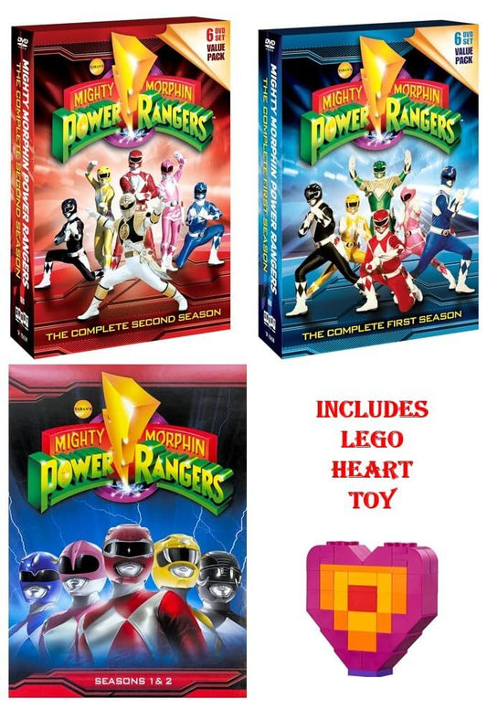 Mighty Morphin Power Rangers: Series 1 & 2 (DVD) Region 1/A + Lego Heart TOY