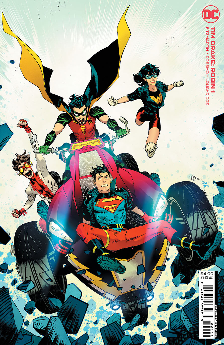 Tim Drake Robin #1 Cover E Dan Mora Young Justice Era Card Stock 1:50 Incentive Variant Cover