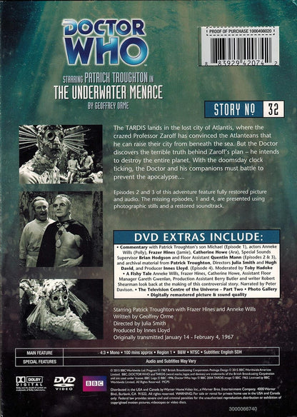 BBC Doctor Who: The Underwater Menace (DVD) BRAND NEW!!! & SEALED!!!