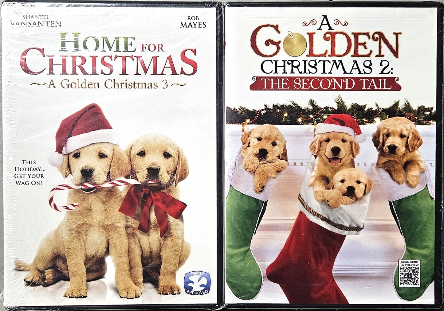 A GOLDEN CHRISTMAS 2 SECOND TAIL/HOME FOR CHRISTMAS GOLDEN CHRISTMAS 3 (DVD) NEW