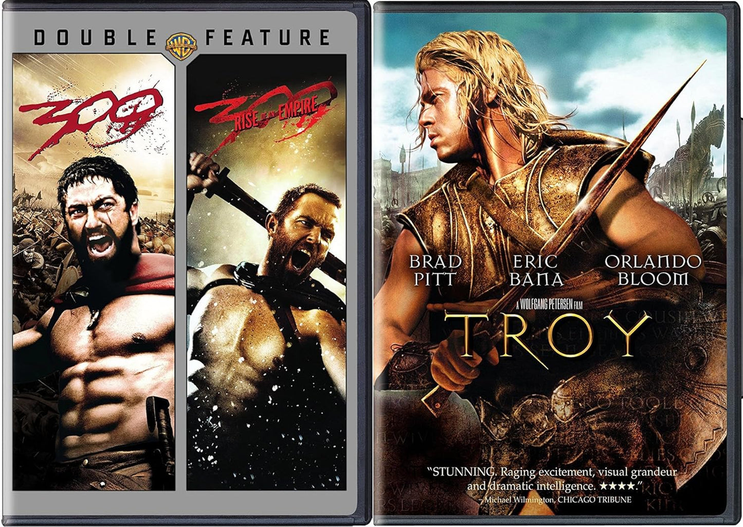 Ancient Battle Action Movie Triple Feature - Troy & 300 & 300 Rise of an Empire (DVD)