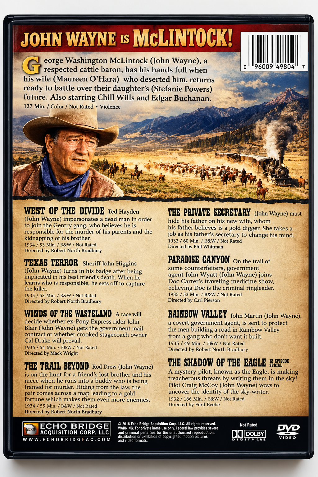 John Wayne: McLintock! Includes 8 Bonus Movies [DVD] Region 1.A
