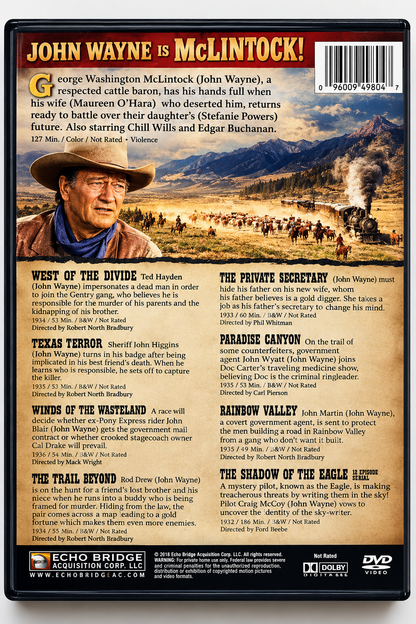 John Wayne: McLintock! Includes 8 Bonus Movies [DVD] Region 1.A