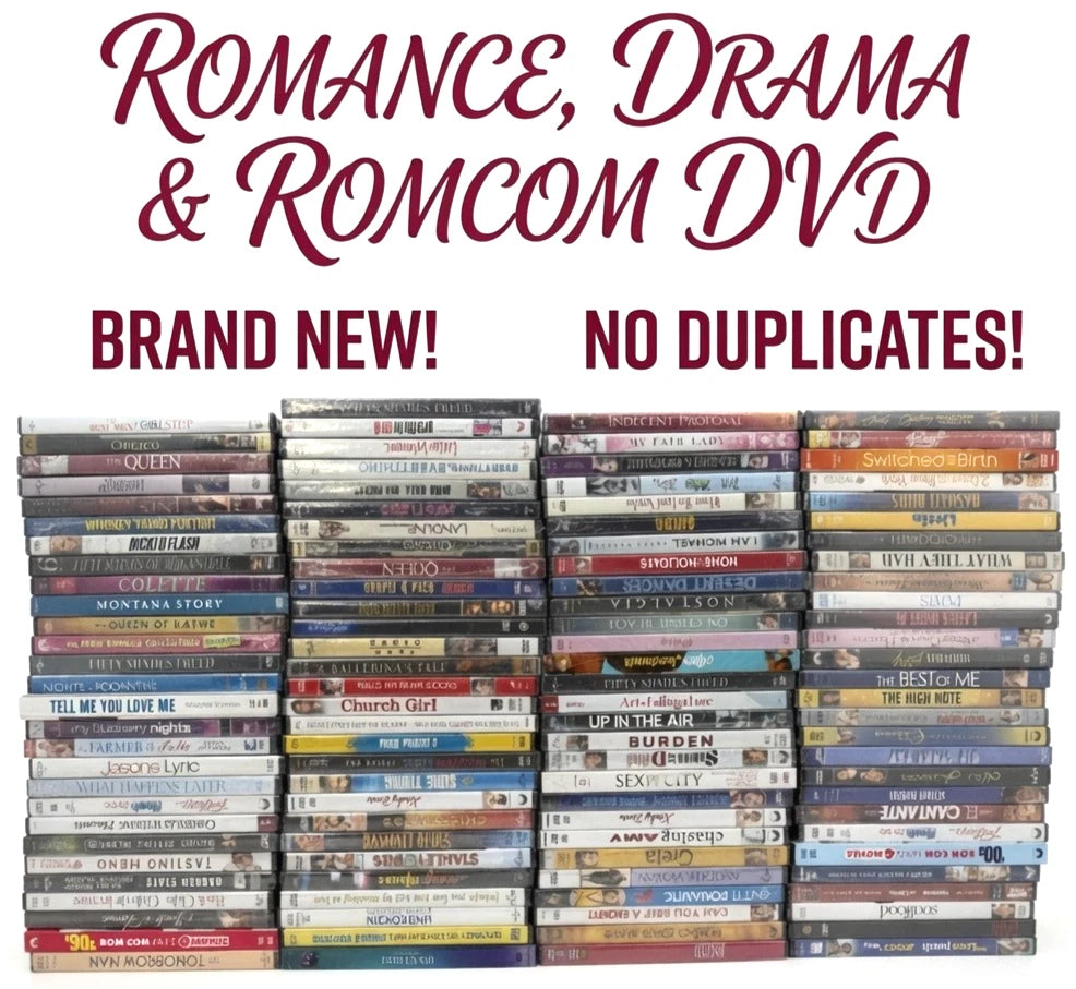 Random Romance, Drama & Rom-Com DVD Lot – 10, 25 or 50 Brand New Sealed Movies | No Duplicates | Theatrical Hits & Hidden Gems
