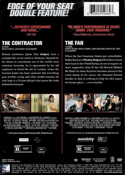 WESLEY SNIPES DOUBLE FEATURE THE CONTRACTOR / THE FAN (DVD) BRAND NEW!!!