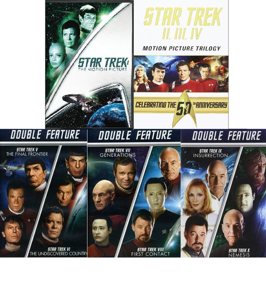 Star Trek 10 Movie DVD Collection: Motion Picture / Wrath of Khan / Search For Spock / Voyage Home / Final Frontier / Undiscovered Country / Generations / First Contact / Insurrection / Nemesis