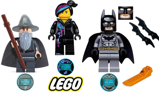 LEGO 3 Minifigure- Batman / Gandalf / Wyldstyle & Bonus: Brick Separator - NEW