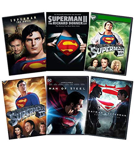 Christopher Reeve & Henry Cavill Superman 6-Movie Anthology DVD Collection: Superman: The Movie/Superman II: Richard Donner Cut/Superman III/Superman IV/Man of Steel/Batman V Superman: Dawn of Justice (DVD)