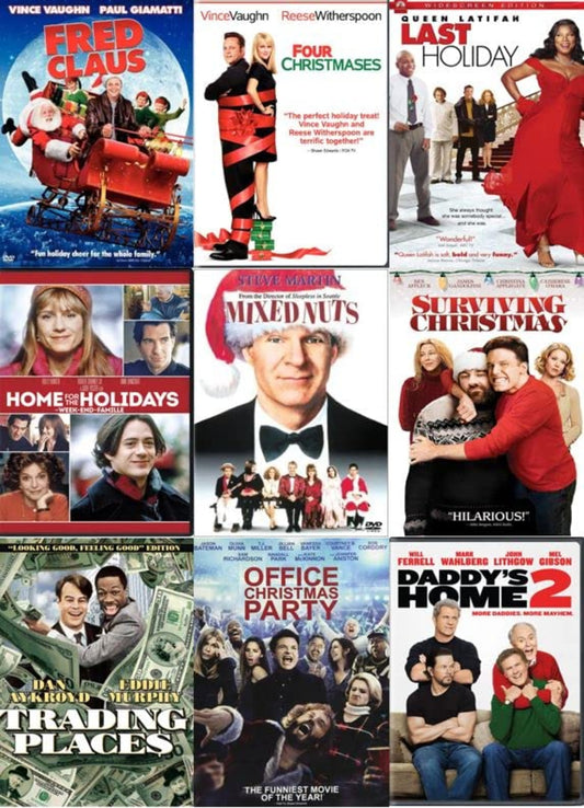 Holiday Comedy 9-Movie DVD Collection: Fred Claus / Four Christmases / Last Holiday / Home for the Holidays / Mixed Nuts / Surviving Christmas / Trading Places / Office Christmas Party / Daddy?s Home