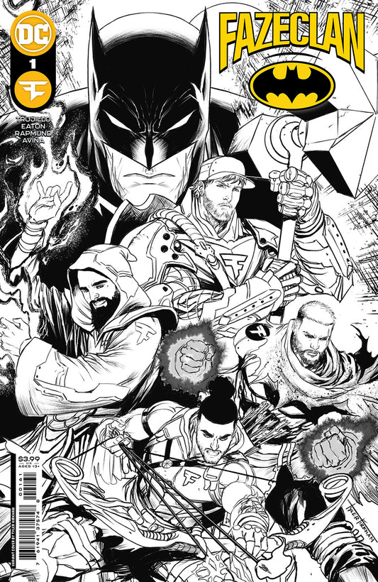 Batman Faze Clan #1 Cover F Tyler Kirkham Black & White 1:25 Incentive Variant Cover