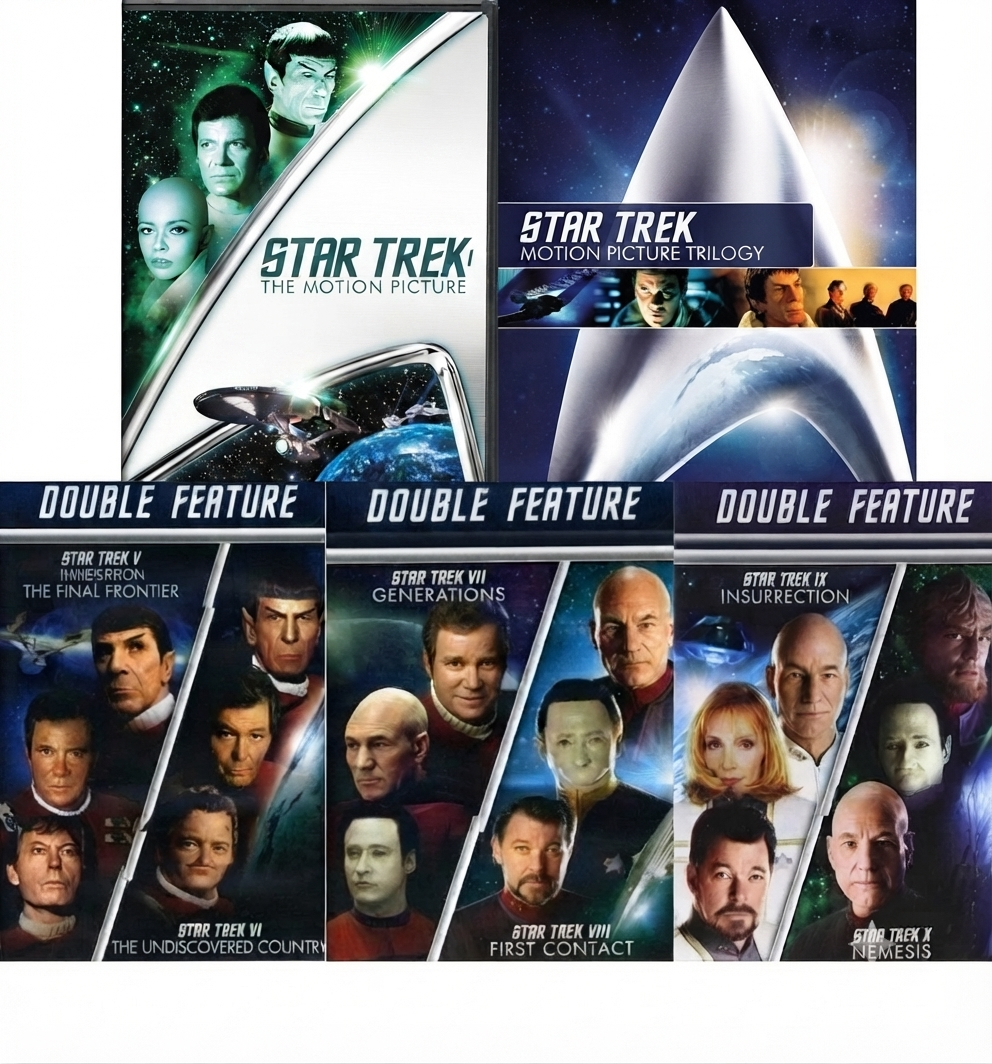 Star Trek 10 Movie DVD Collection: Motion Picture / Wrath of Khan / Search For Spock / Voyage Home / Final Frontier / Undiscovered Country / Generations / First Contact / Insurrection / Nemesis