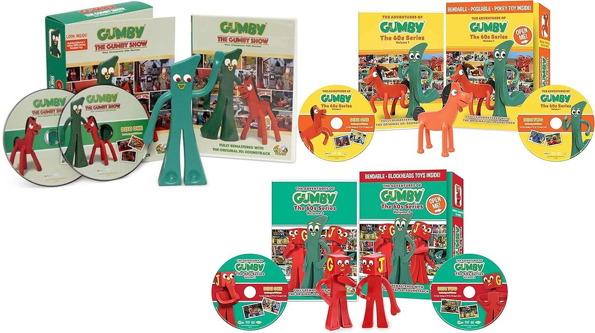 The Gumby Show Complete 1950's AND 1960's (Volumes 1-2) With TOYS DVD BRAND NEW!