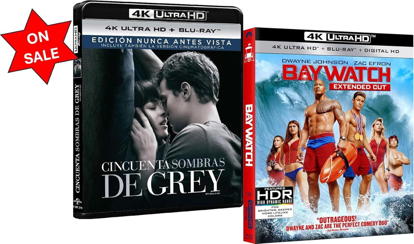 Fifty Shades of Grey & Baywatch [4K UHD + Blu-ray + Digital] BRAND NEW! REGION 1