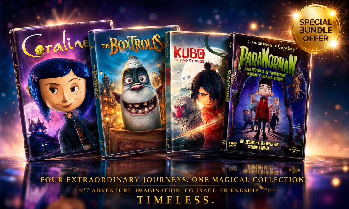 Laika 4-Movie Bundle: Coraline, ParaNorman, Boxtrolls & Kubo [DVD]