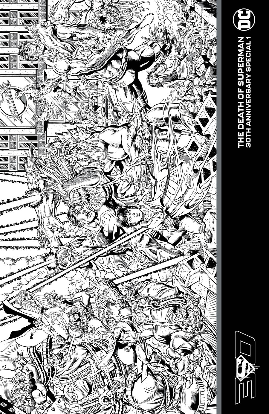 Death Of Superman 30th Anniversary Special #1 Cover L 2nd Printing Dan Jurgens Black & White 1:25 Incentive Variant Cover