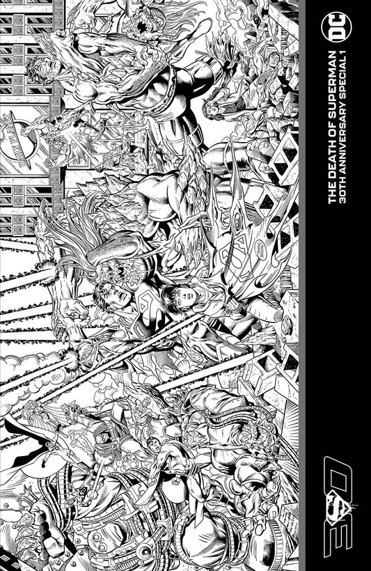 Death Of Superman 30th Anniversary Special #1 Cover L 2nd Printing Dan Jurgens Black & White 1:25 Incentive Variant Cover