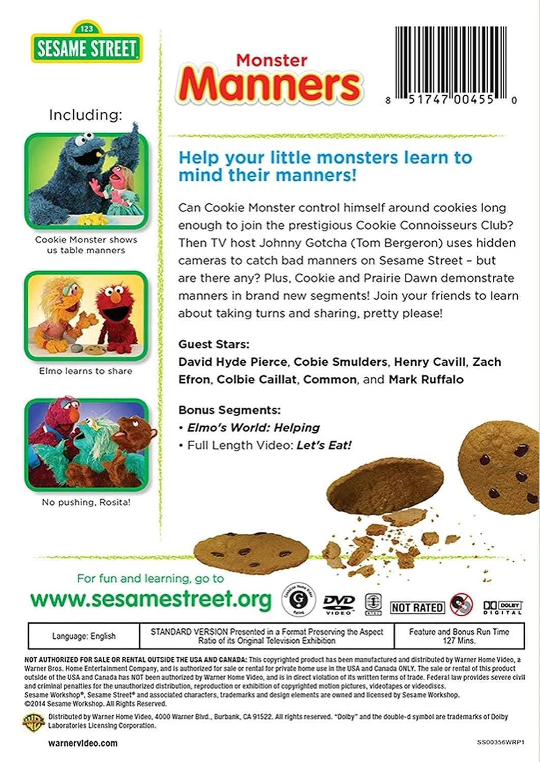 Sesame Street: Monster Manners (DVD) BRAND NEW!!! & SEALED!!!