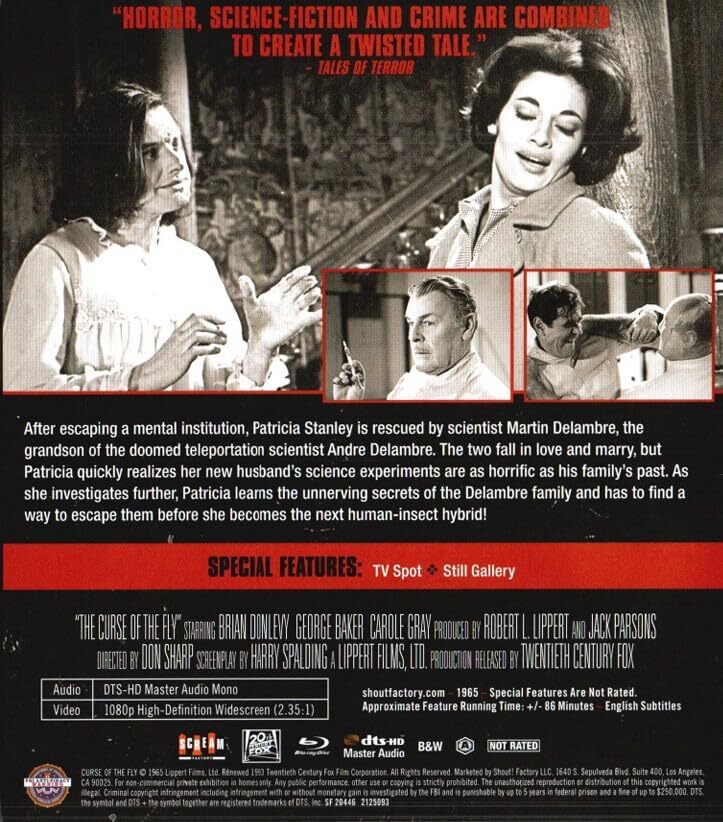 The Curse of the Fly [Blu-ray] Starring Brian Donlevy, George Baker, Carole Gray