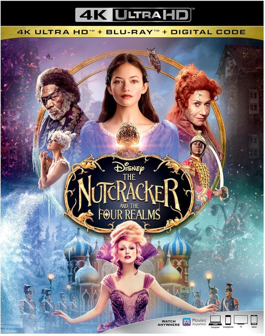 The Nutcracker and the Four Realms (4K Ultra HD + Blu-ray + Digital Code,) NEW!!