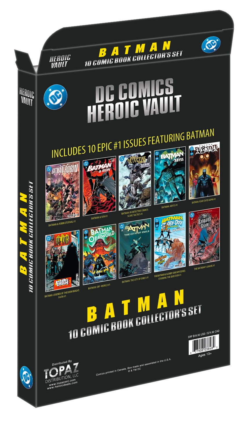 DC Comics Heroic Vault: Batman Series Volume 3 - 10 Comic Book Limited Edition Collector’s Set (All #1 Issues)