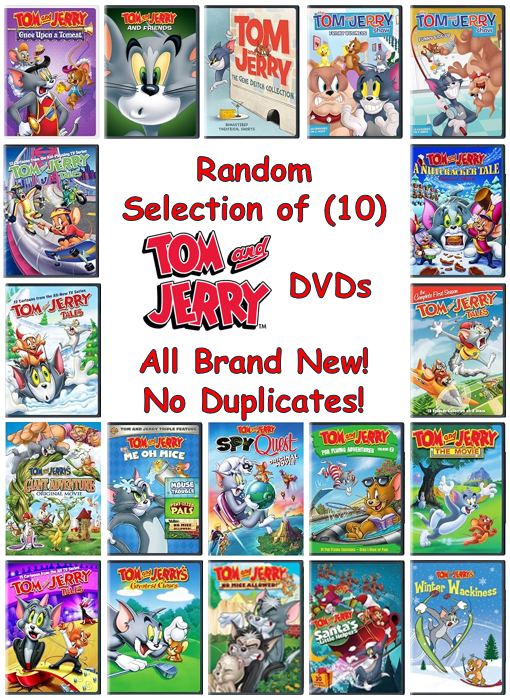 Tom and Jerry 10-DVD Collection *Brand New* Randomly Selected *No Duplicates* Classic Animated Cartoon Movies & Episodes, Family Entertainment