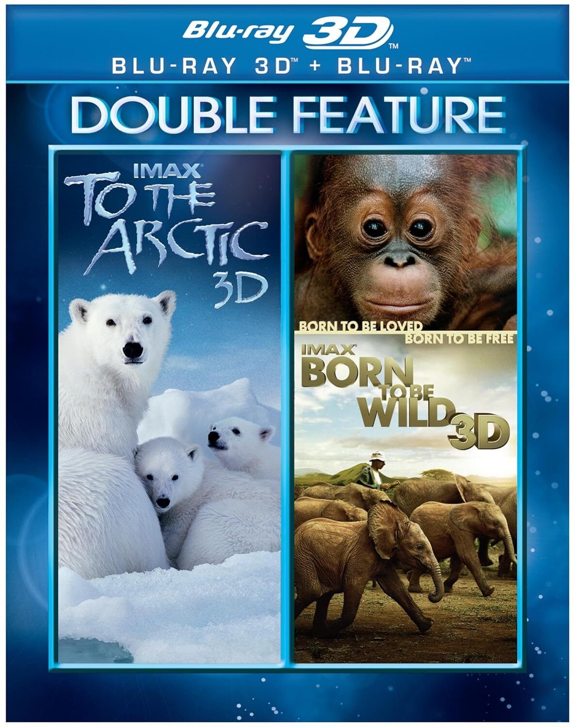 IMAX: To the Arctic / IMAX: Born to Be Wild (3D BLU-RAY+BLU-RAY) NEW!!!