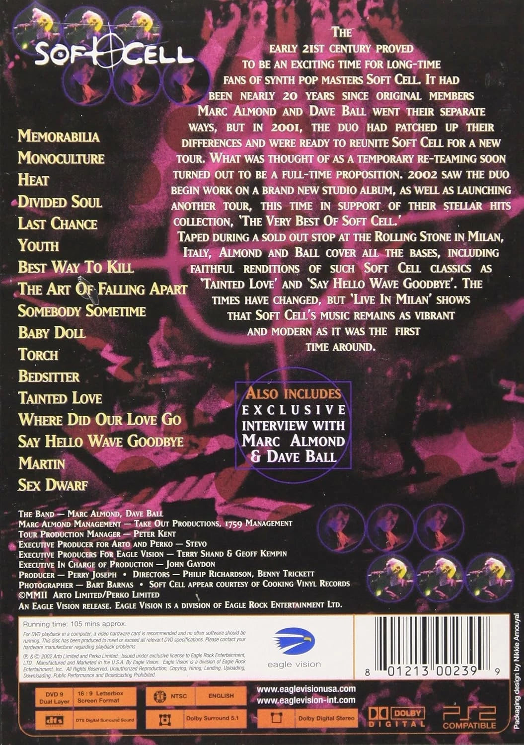Soft Cell Live in Milan (DVD) BRAND NEW!!! & SEALED!!!